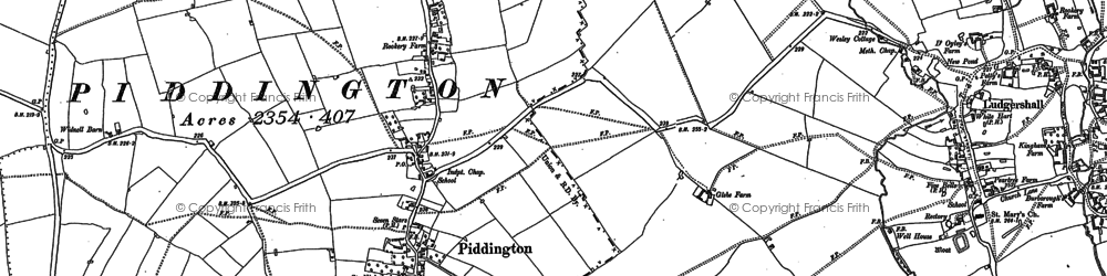 Old map of Piddington in 1898