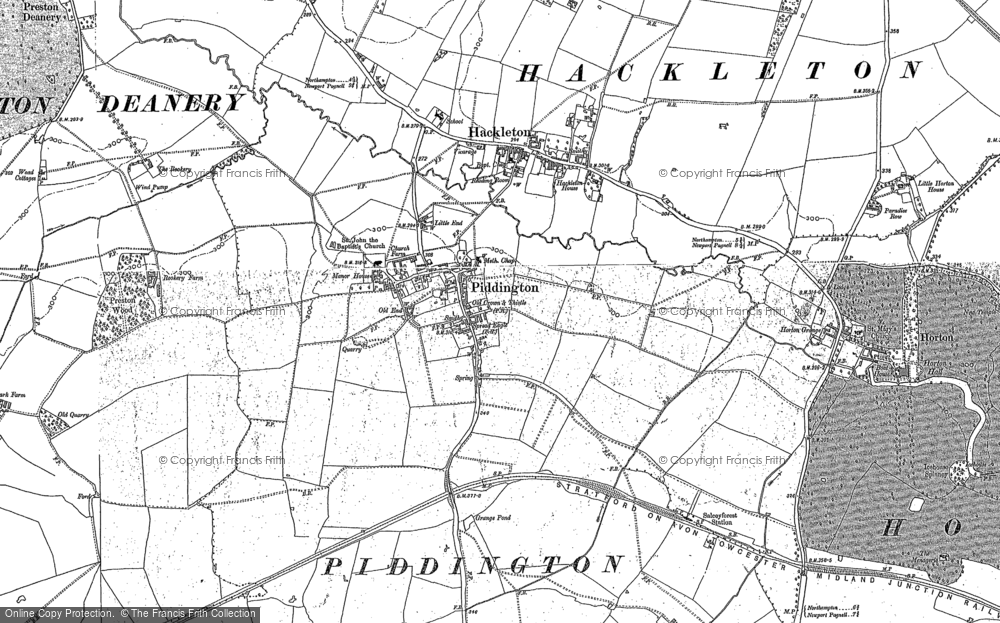 Old Map of Piddington, 1899 in 1899