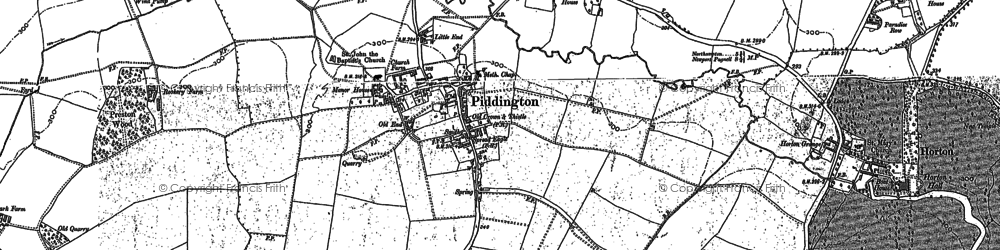 Old map of Piddington in 1899