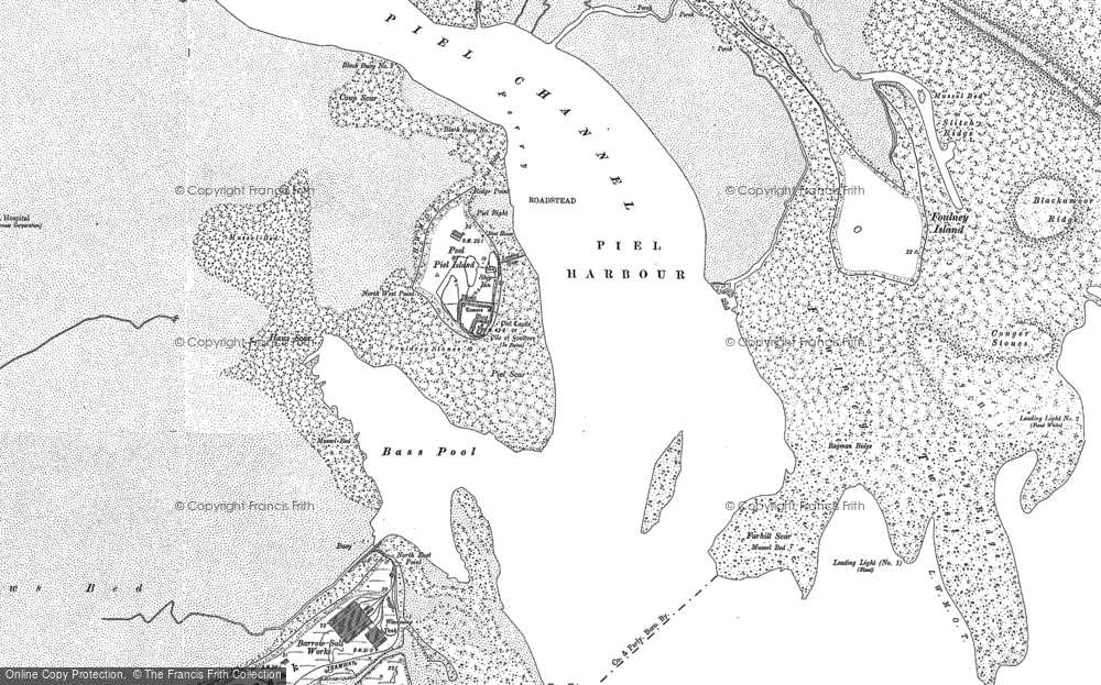 Old Map of Piel Island, 1910 in 1910