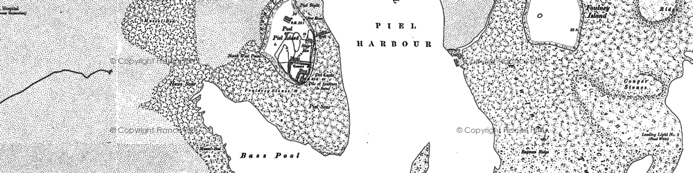 Old map of Piel Island in 1910