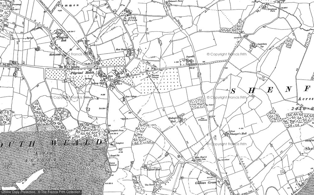Old Map of Historic Map covering Ashwells in 1895