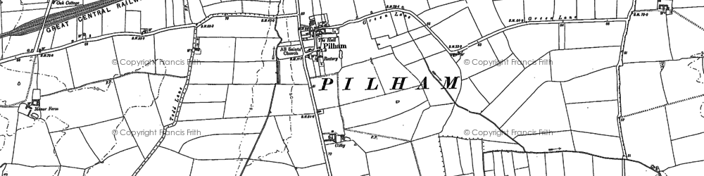Old map of Pilham in 1885
