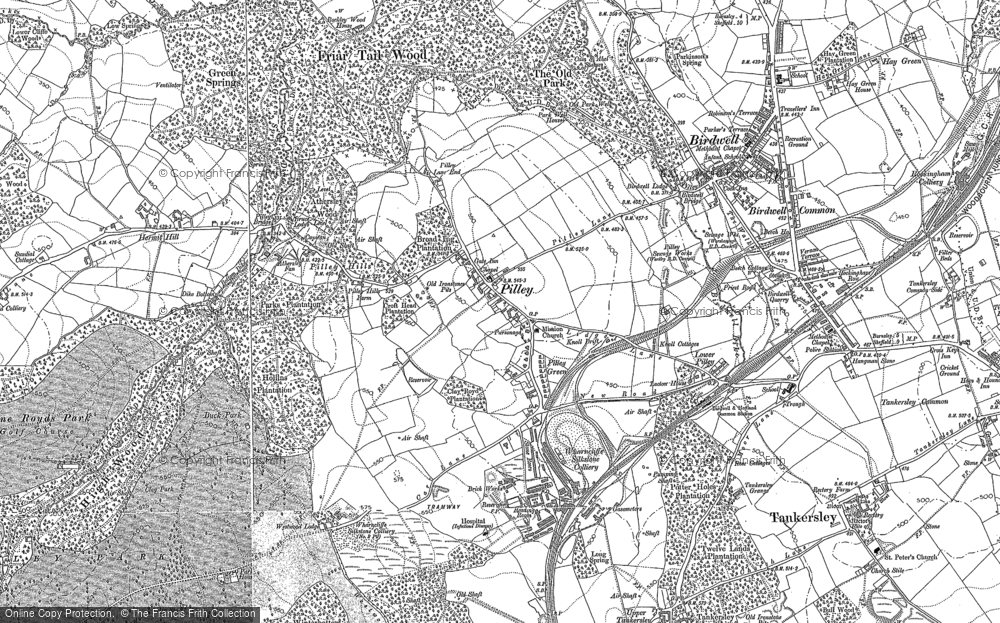 Old Map of Pilley, 1891 in 1891