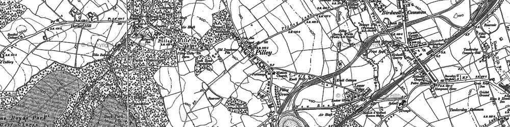 Old map of Pilley in 1891