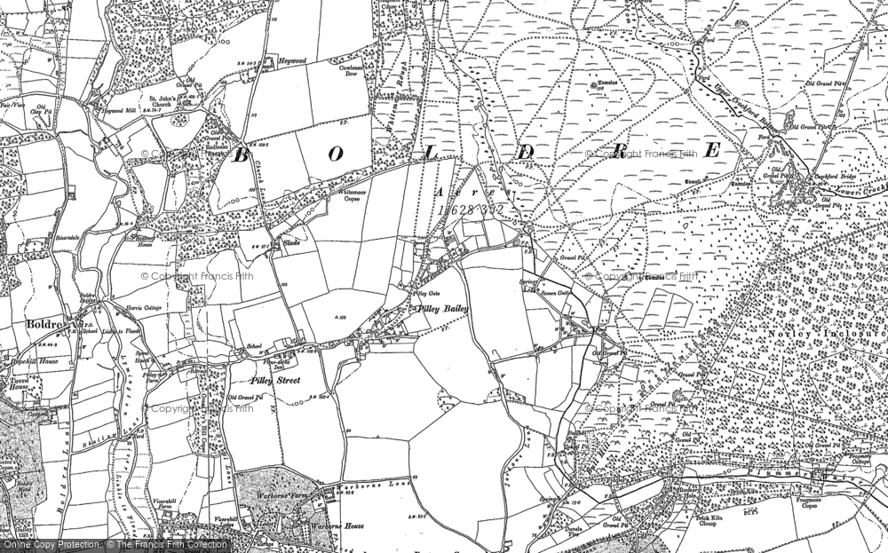 Old Map of Historic Map covering Bull Hill in 1895