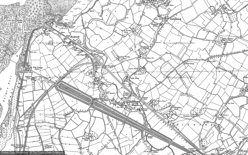 Old Map of Historic Map covering Northwick in 1900