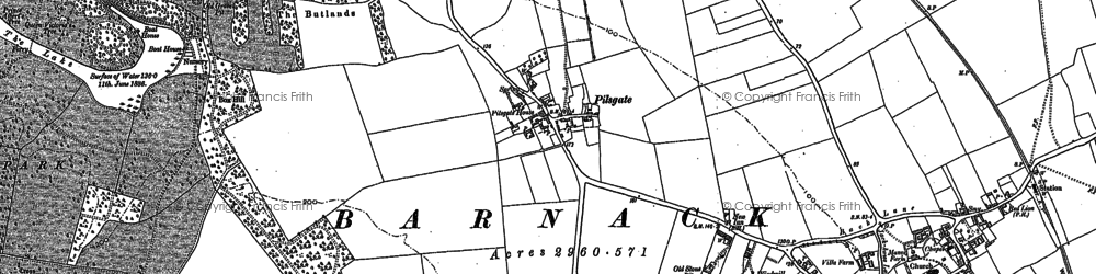 Old map of Pilsgate in 1886