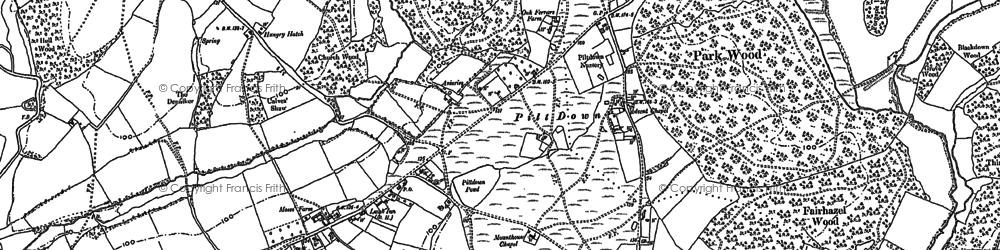 Old map of Barkham Manor Vineyard in 1898