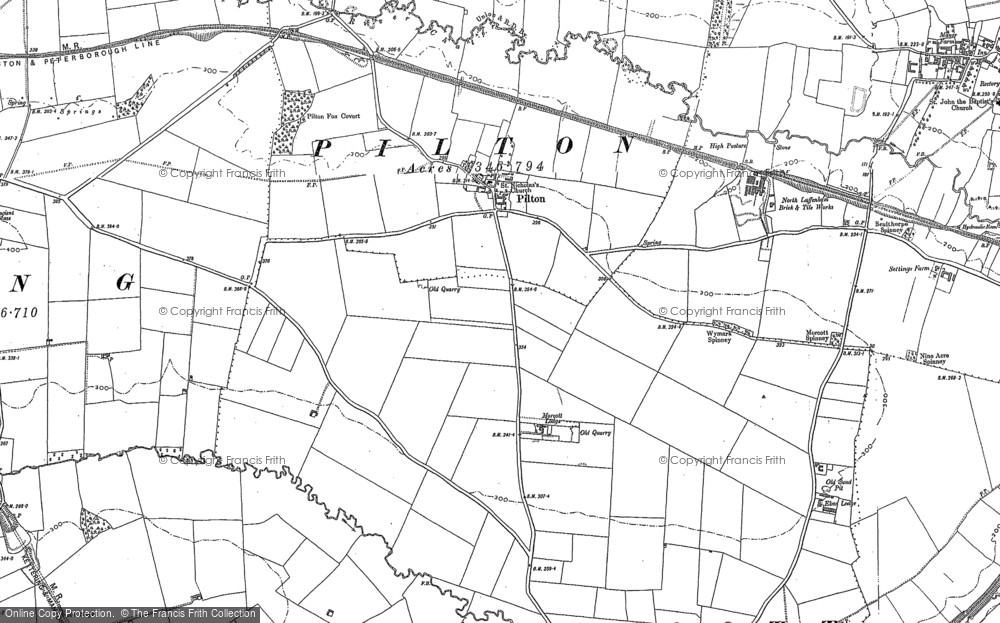 Old Map of Pilton, 1884 - 1902 in 1884