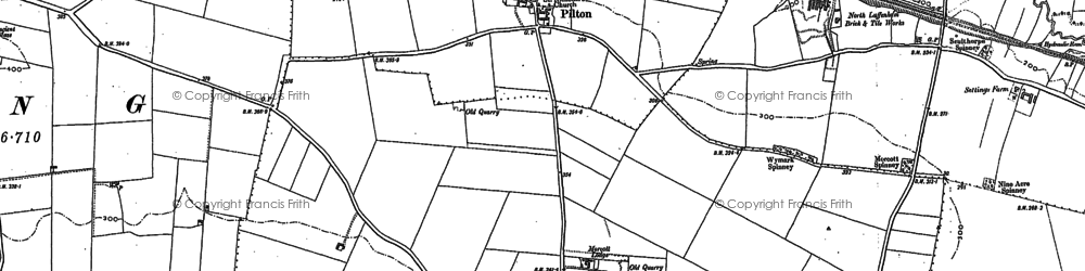 Old map of Pilton in 1884