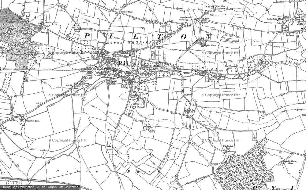Old Map of Pilton, 1885 in 1885