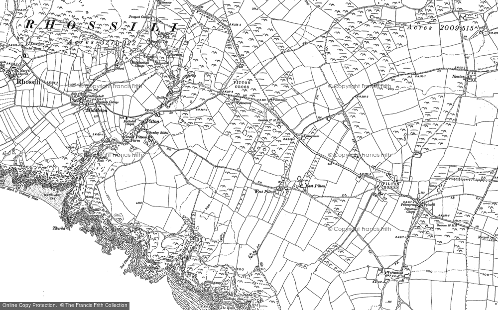 Old Map of Historic Map covering Pilton Green in 1896