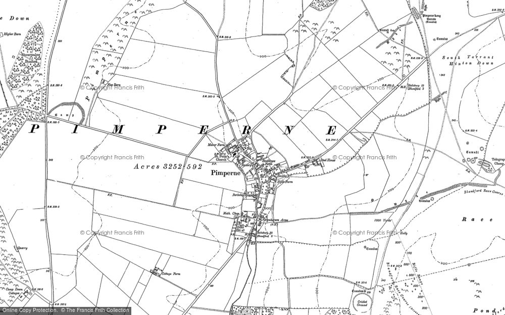Old Map of Pimperne, 1886 - 1887 in 1886