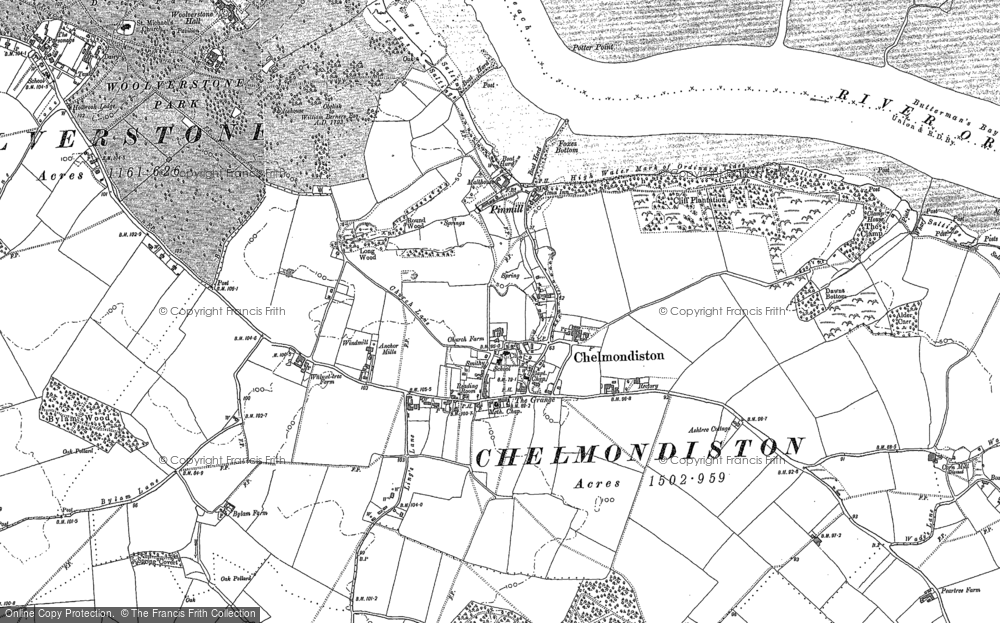 Old Map of Pin Mill, 1881 in 1881