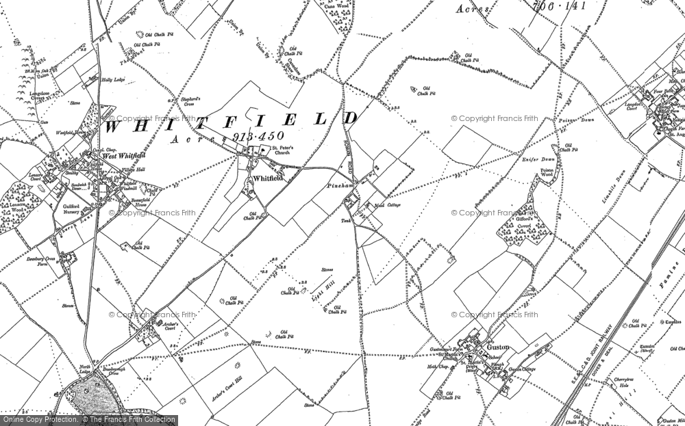 Old Map of Pineham, 1898 in 1898