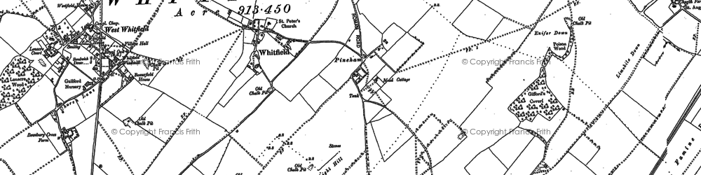 Old map of Pineham in 1898