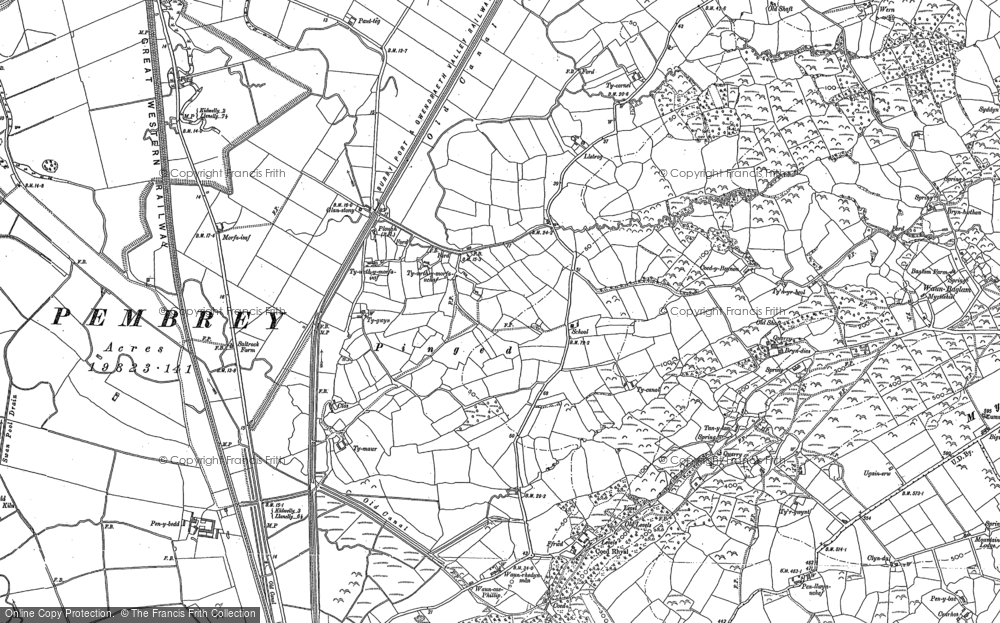 Old Map of Pinged, 1879 in 1879