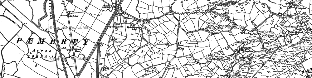 Old map of Pinged in 1879
