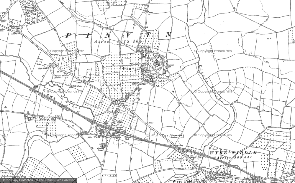 Old Map of Historic Map covering Wyre Mill in 1884