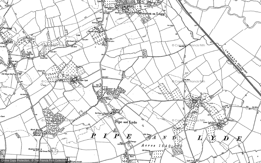 Old Map of Historic Map covering Elton's Marsh in 1886