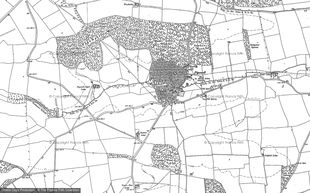 Old Map of Pipewell, 1885 - 1899 in 1885