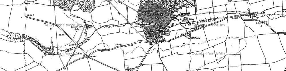 Old map of Pipewell in 1885