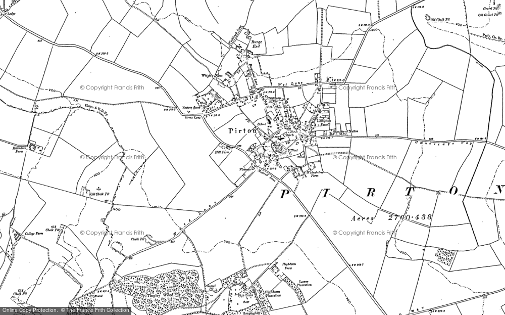 Old Map of Pirton, 1899 in 1899