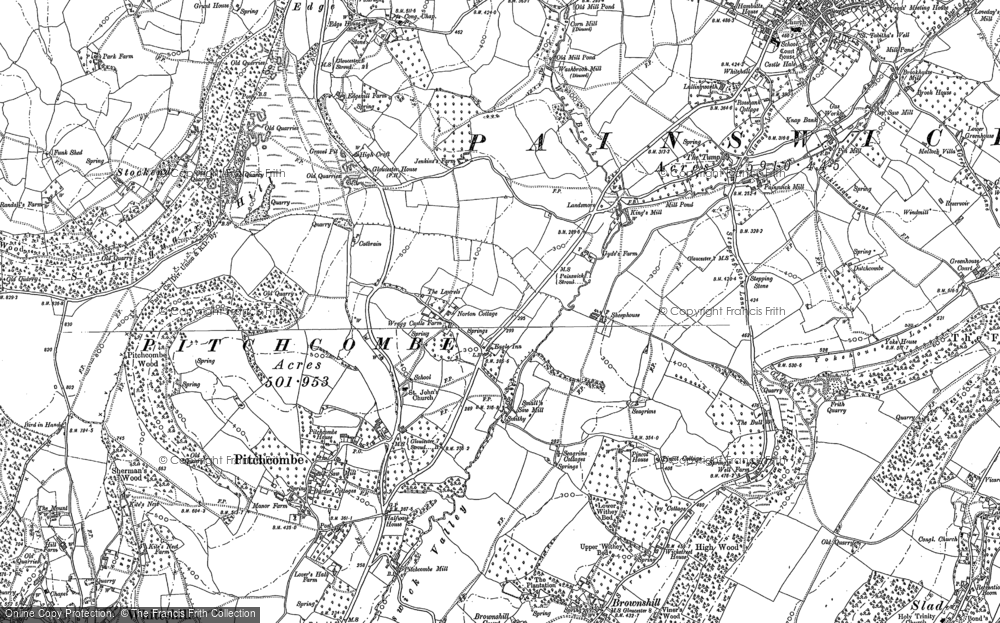 Old Map of Pitchcombe, 1882 in 1882