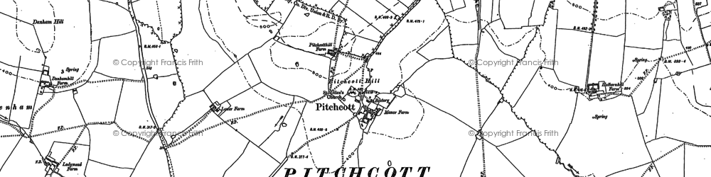 Old map of Pitchcott in 1898