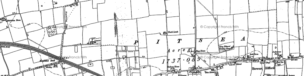 Old map of Pitsea in 1895