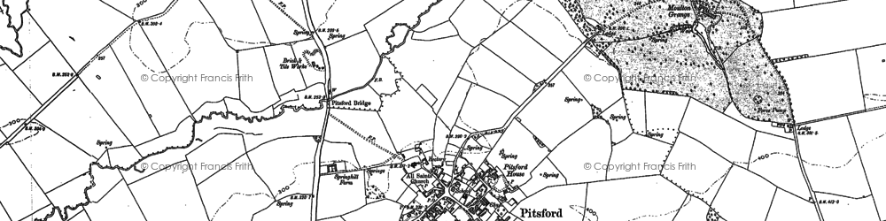 Old map of Pitsford in 1884