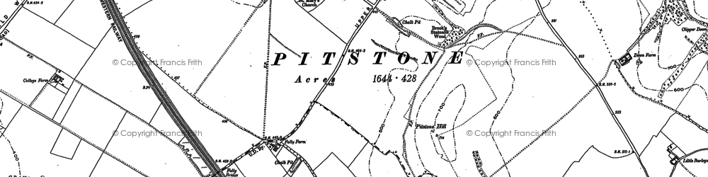 Old map of Pitstone Hill in 1896