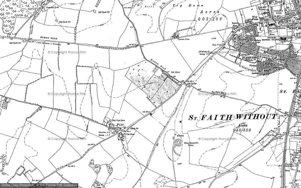 Old Map of Historic Map covering Oliver's Battery in 1895
