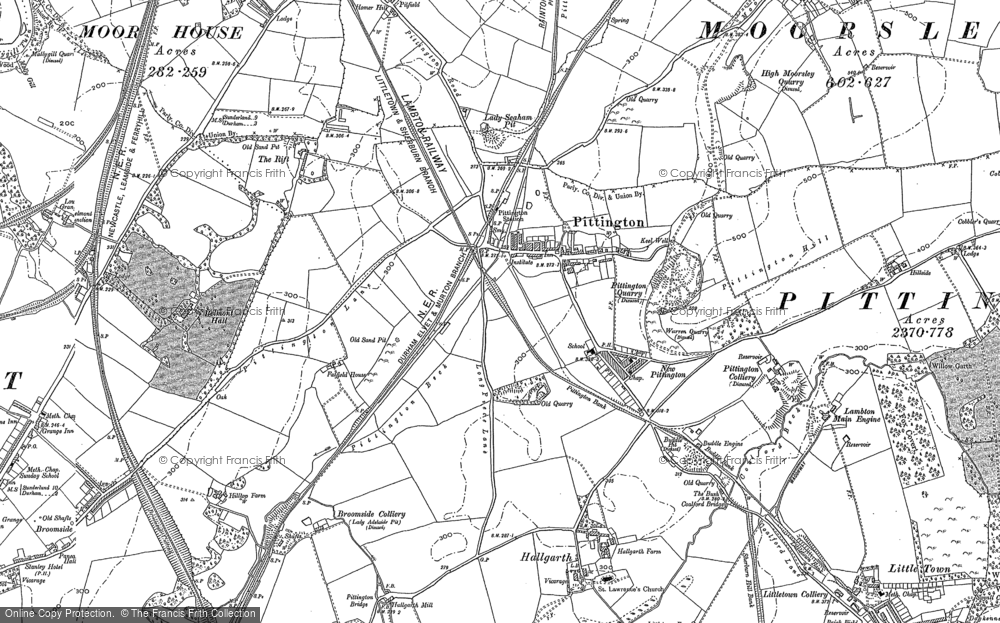 Old Map of Pittington, 1895 - 1896 in 1895