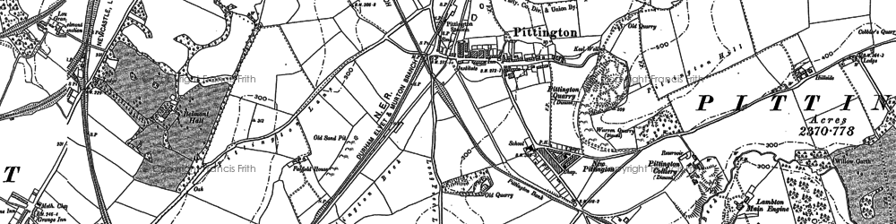 Old map of Pittington in 1895