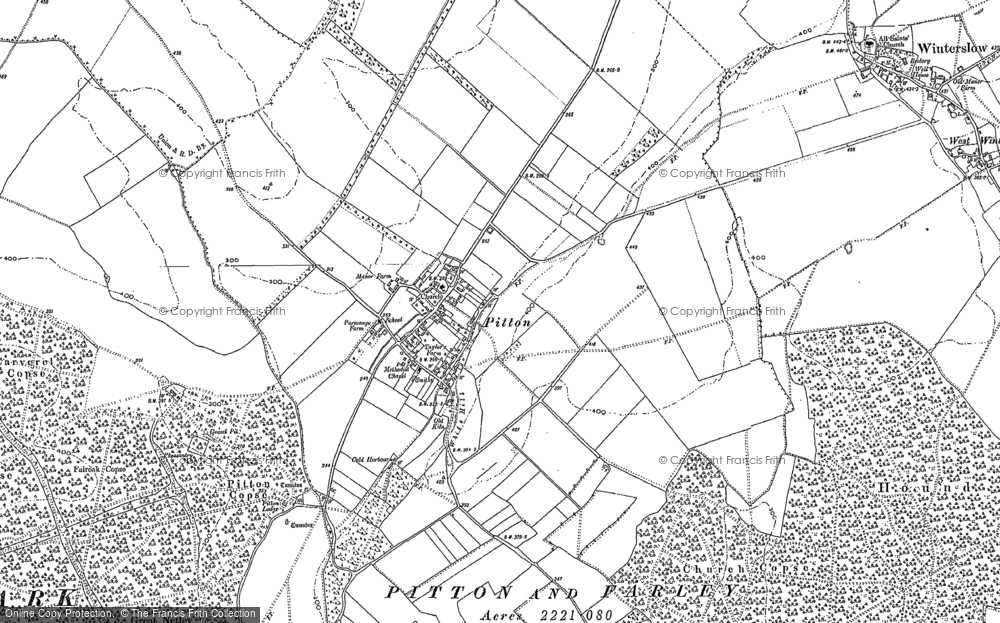 Old Map of Pitton, 1908 - 1924 in 1908