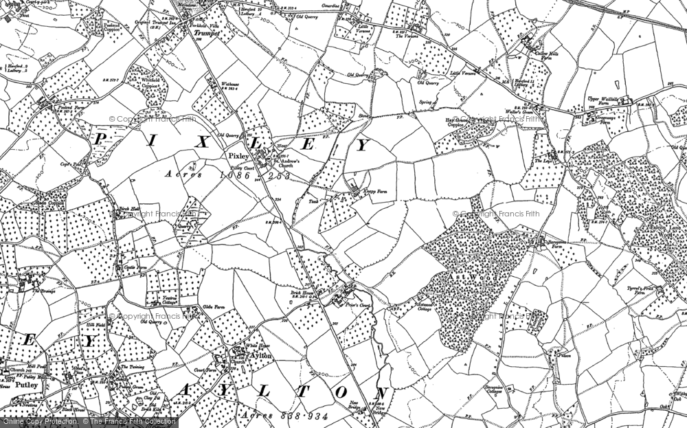 Old Map of Historic Map covering Birchall in 1886