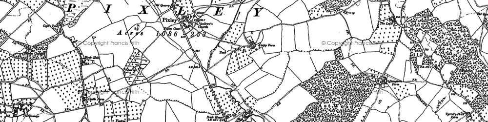 Old map of Brainge in 1886