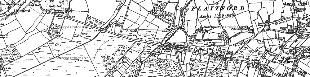 Old map of Plaitford Green in 1895