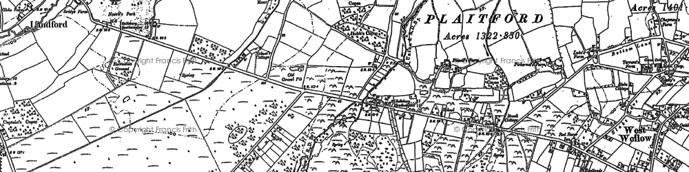 Old map of Plaitford in 1895