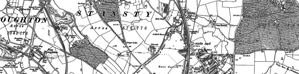 Old map of Bryn Offa in 1898
