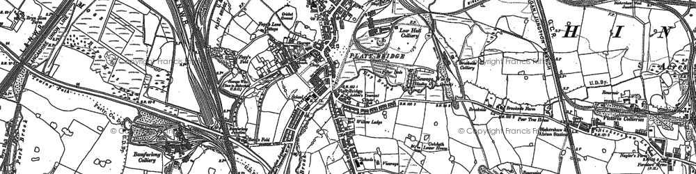 Old map of Platt Bridge in 1892