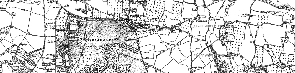 Old map of Plaxtol in 1866