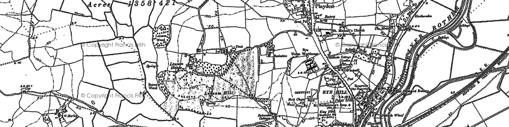 Old map of Playden in 1908