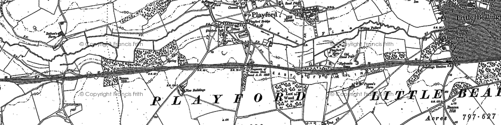 Old map of Playford in 1881