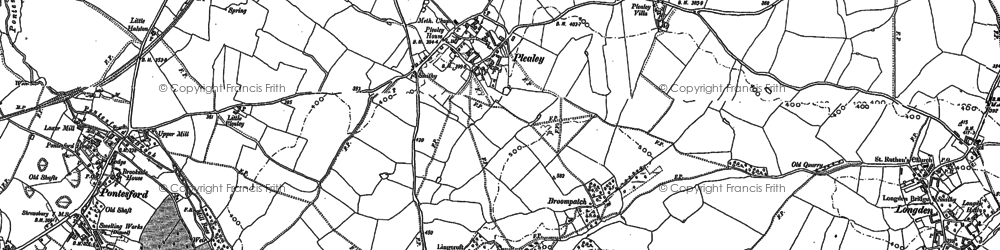 Old map of Plealey in 1881