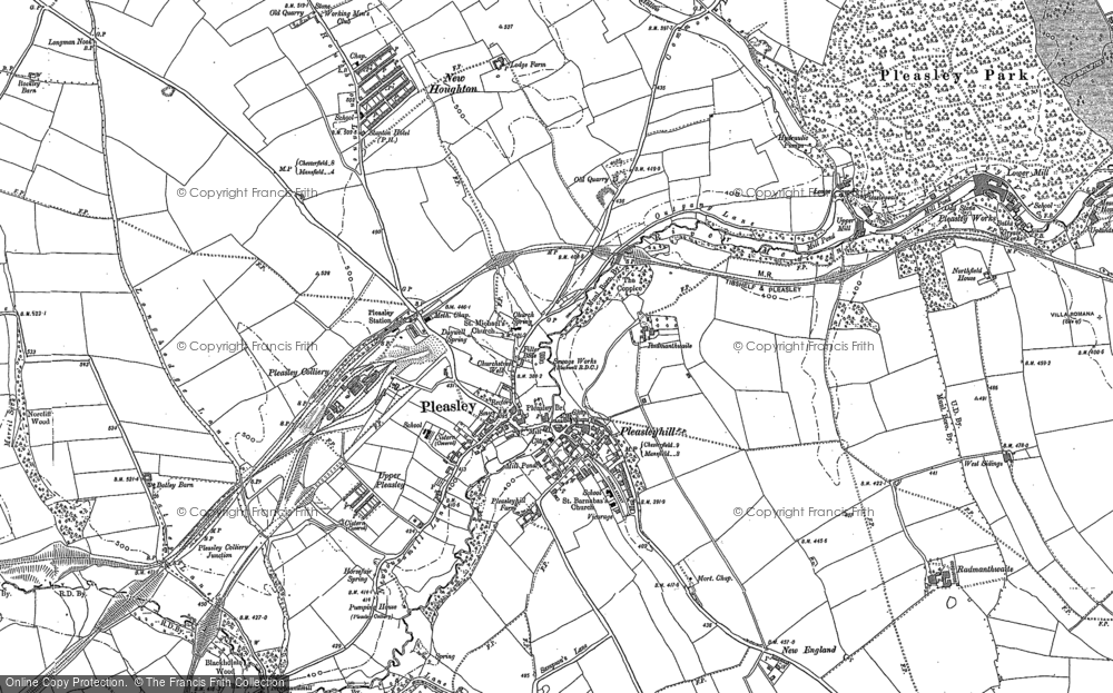 Old Map of Pleasley, 1897 in 1897