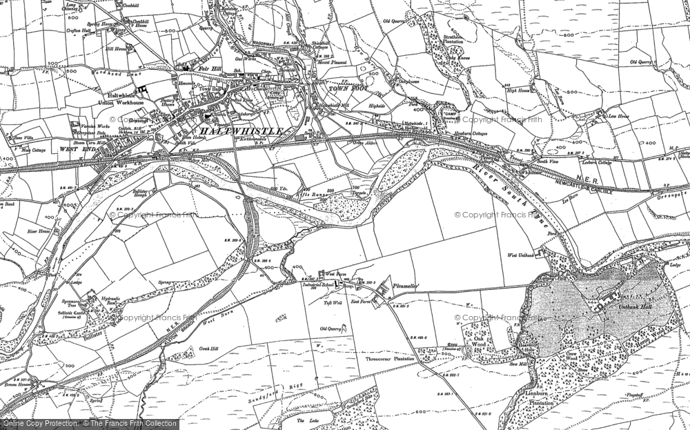 Old Map of Historic Map covering Todhillwood Fell in 1895