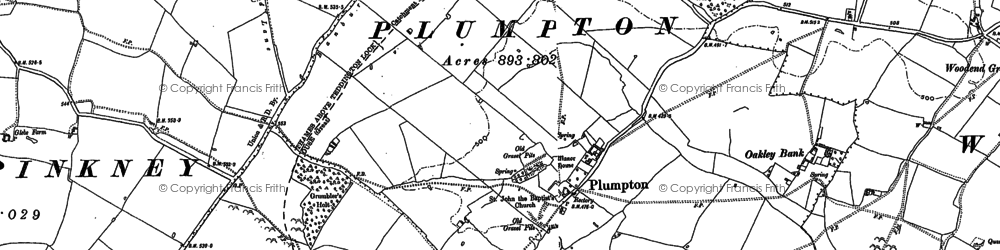 Old map of Plumpton in 1883